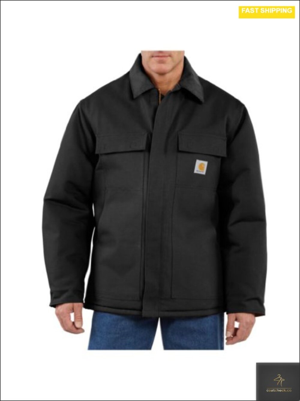 Men's Insulated Arctic Quilt Lined Cotton Duck Work Coat